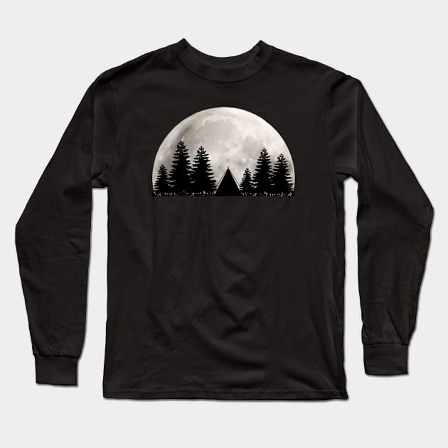 Camping under the full moon Long Sleeve T-Shirt by RRLBuds